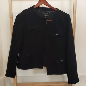 Black talbots 4 flap pocket boxy blazer